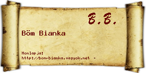 Böm Bianka névjegykártya